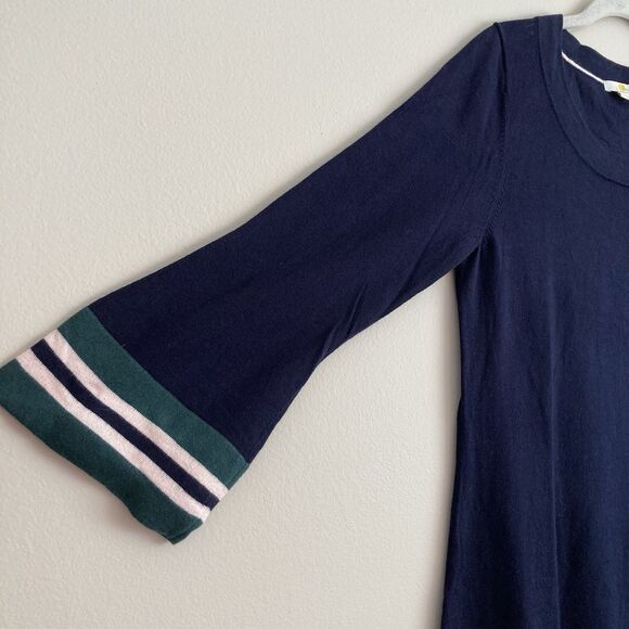 Boden Womens Trudy Knit Dress Size 12 Wool Cotton Blend Navy Green - Picture 4 of 11